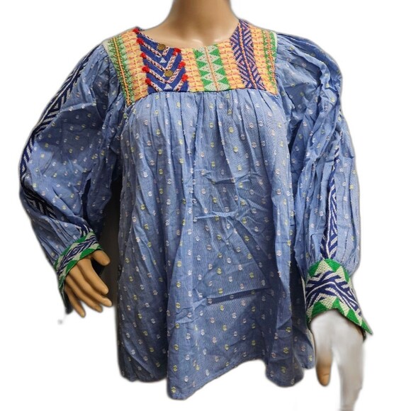 Anthropologie Verb Pallavi Singhee Rhapsody Embroidered Blouse - Picture 11 of 14